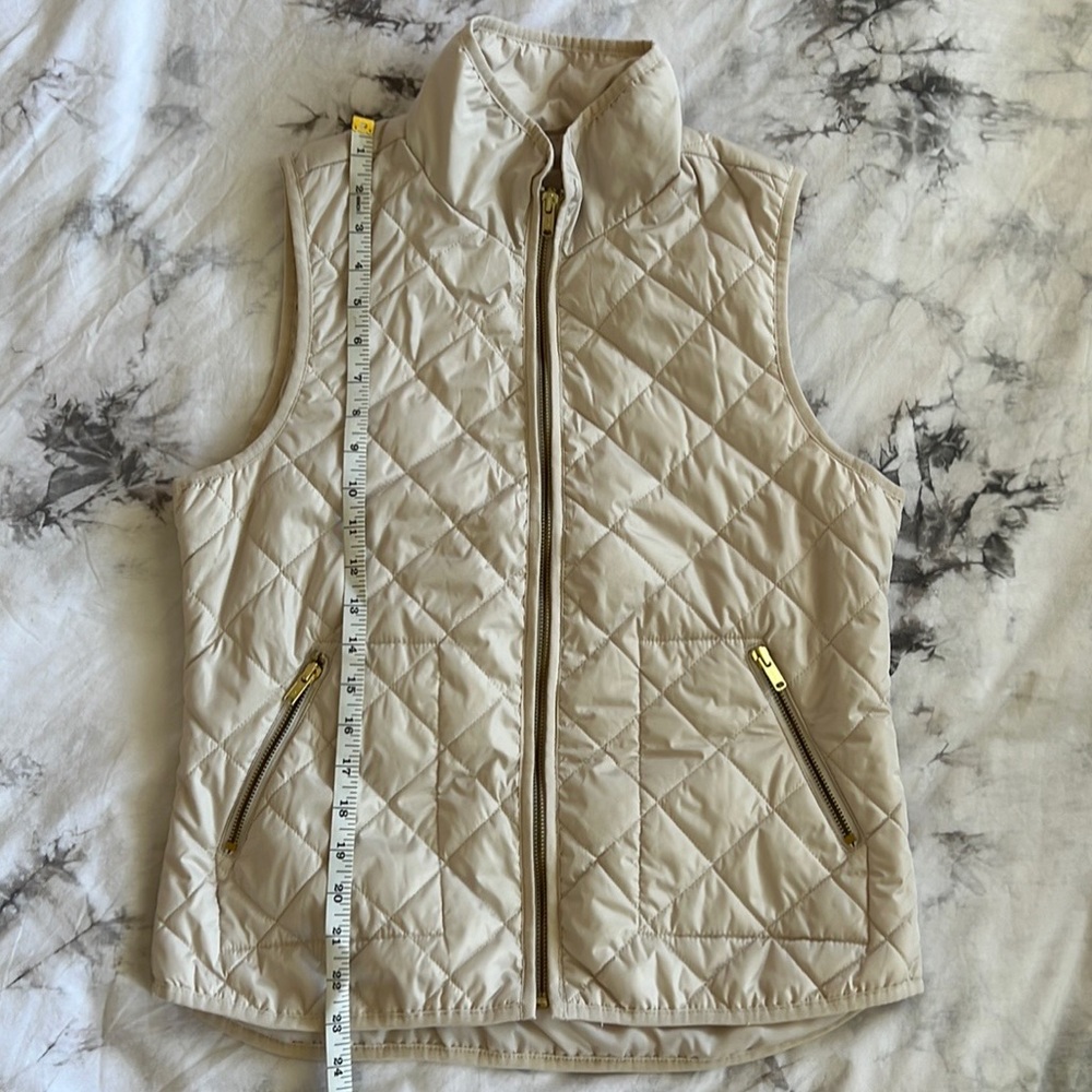 Old Navy Cream Gold Quilted Vest - Small